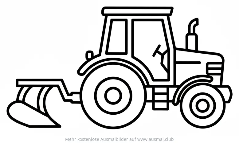 Traktor mit Pflug Ausmalbild
