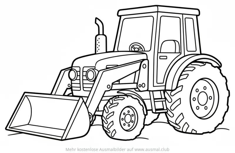 Traktor mit Schaufel Ausmalbild