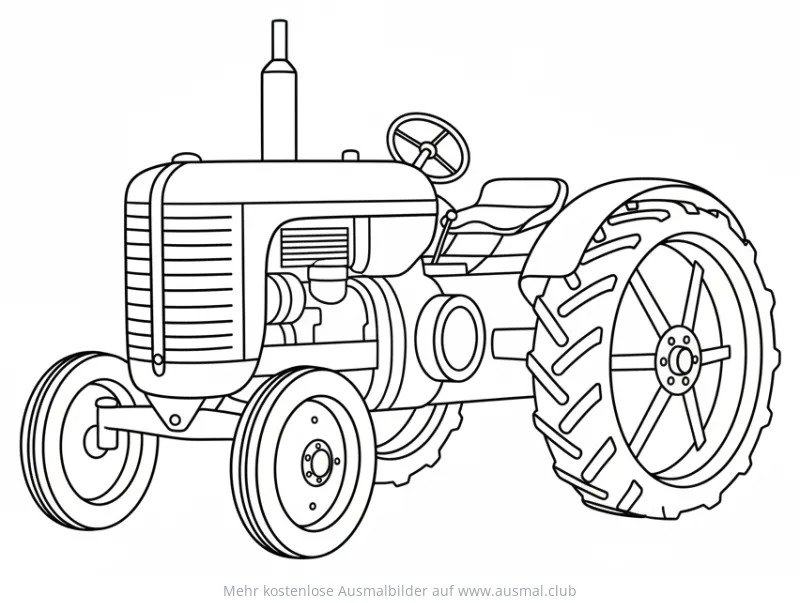 Vintage Traktor Ausmalbild