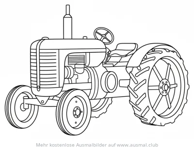 Vintage Traktor Ausmalbild