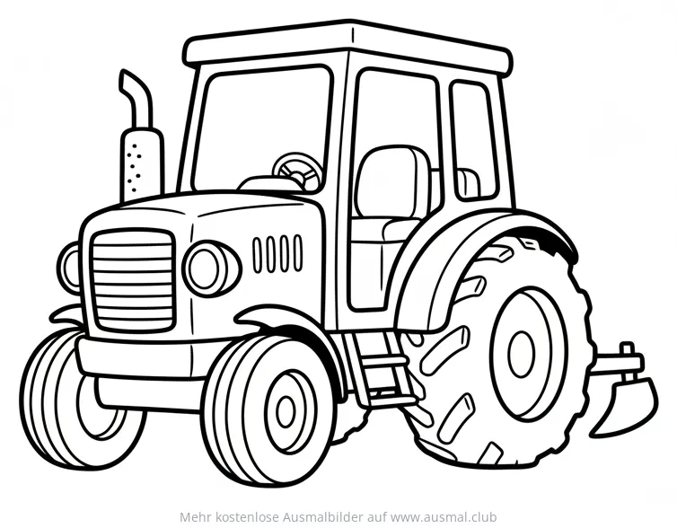 Cartoon Traktor Ausmalbild