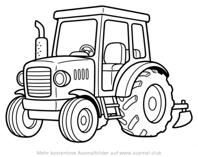 Cartoon Traktor Ausmalbild