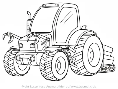 Zukunft Traktor Ausmalbild mit Greifarmen