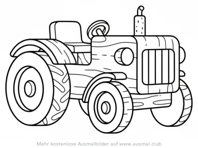 Holz Traktor Ausmalbild