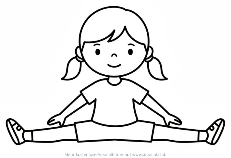 Mädchen macht Spagat Ausmalbild