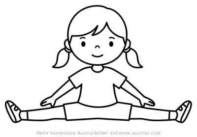 Mädchen macht Spagat Ausmalbild