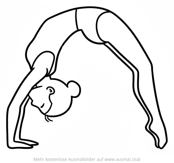 Turnerin in Rückbeuge Ausmalbild