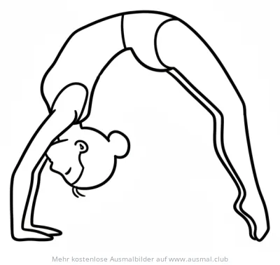 Turnerin in Rückbeuge Ausmalbild