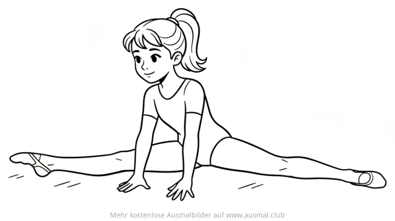 Turnerin in Grätsche Ausmalbild