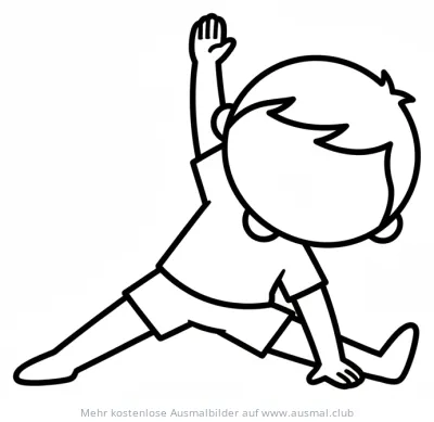 Junge dehnt sich seitlich Ausmalbild