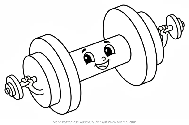 Hantel Comic Ausmalbild