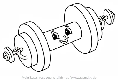 Hantel Comic Ausmalbild