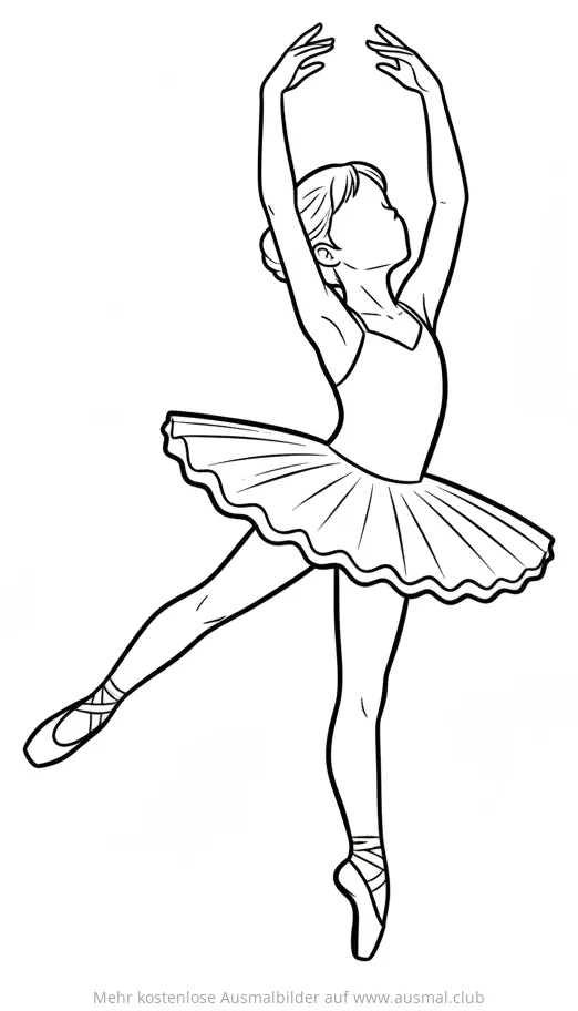 Ballettmädchen in Pose Ausmalbild