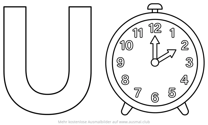 Uhr Ausmalbild Buchstabe U