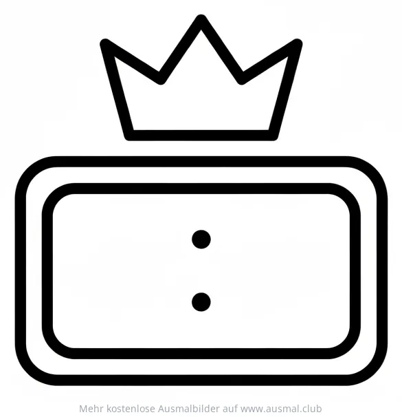 Zwölf Uhr Ausmalbild mit Krone