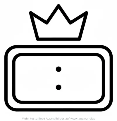 Zwölf Uhr Ausmalbild mit Krone