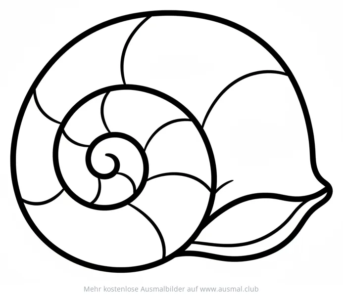 Muschel Ausmalbild mit spiralförmigem Muster