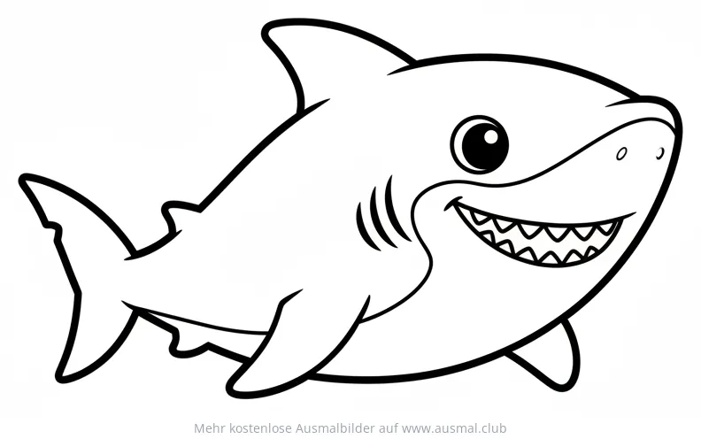 Freundlicher Hai Ausmalbild