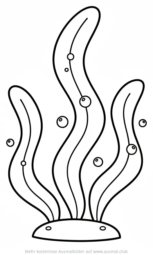 Seegras Ausmalbild mit Luftbläschen