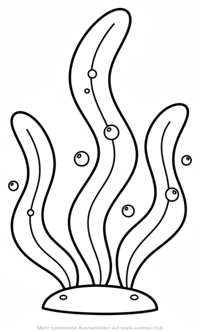 Seegras Ausmalbild mit Luftbläschen