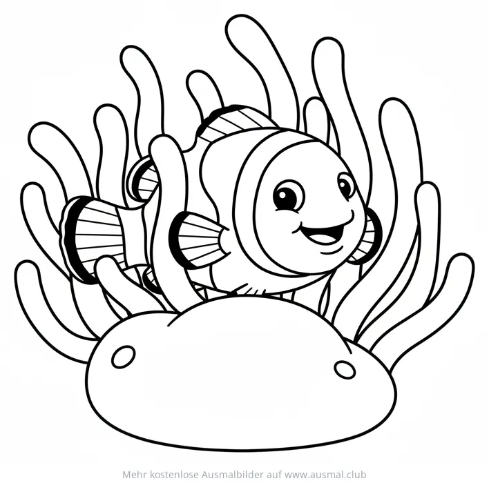 Clownfisch in Anemone Ausmalbild
