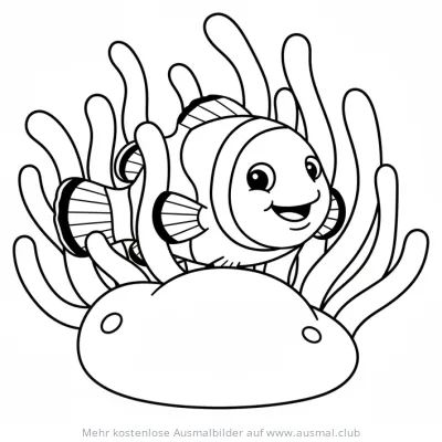 Clownfisch in Anemone Ausmalbild