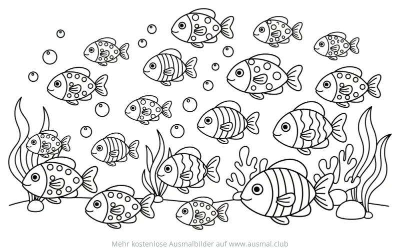 Fische im Meer Ausmalbild