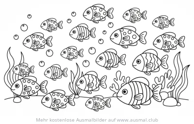 Fische im Meer Ausmalbild