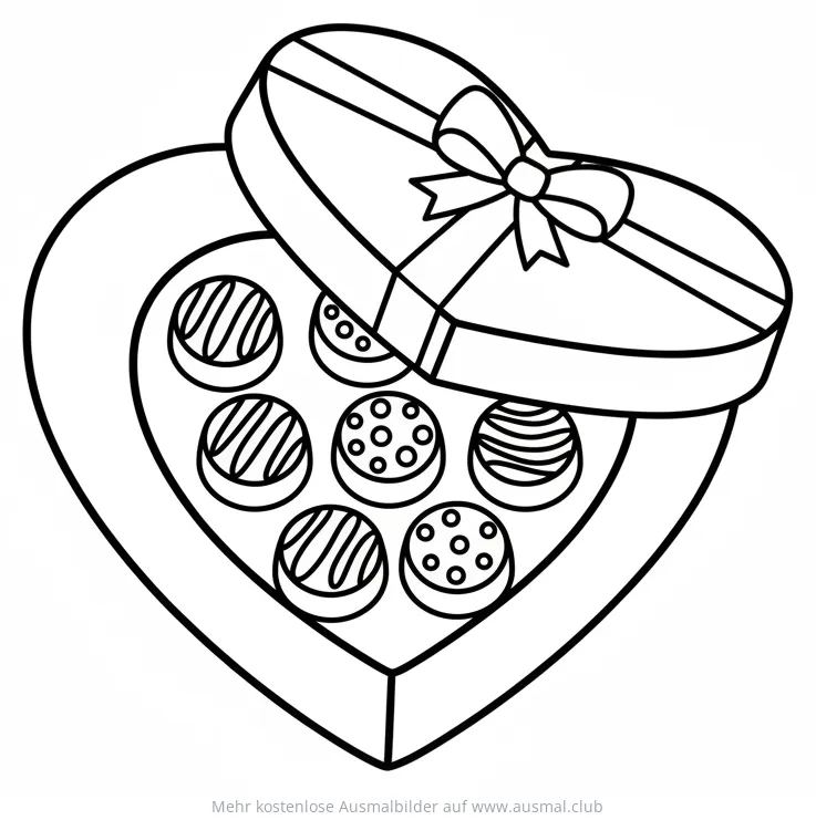 Schokolade Herz Ausmalbild