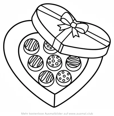 Schokolade Herz Ausmalbild