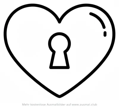 Herz mit Schlüsselloch Ausmalbild