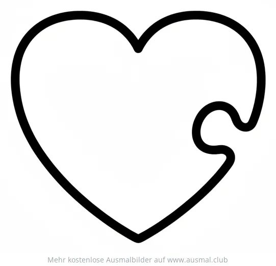 Herz Puzzle Ausmalbild