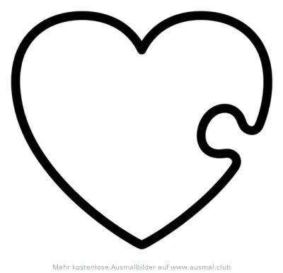 Herz Puzzle Ausmalbild