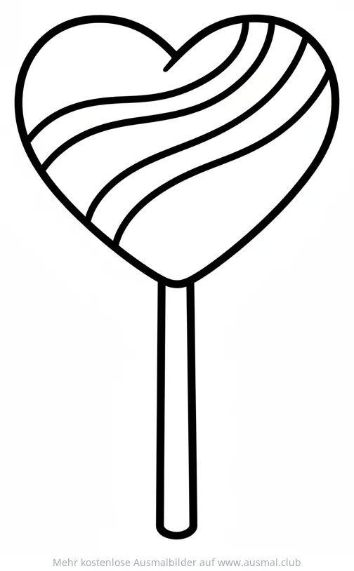 Herz Lutscher Ausmalbild
