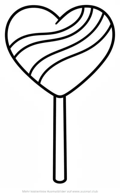 Herz Lutscher Ausmalbild