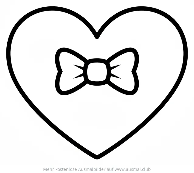 Herz mit Schleife Ausmalbild