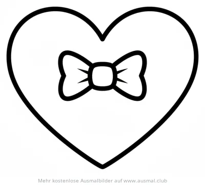 Herz mit Schleife Ausmalbild