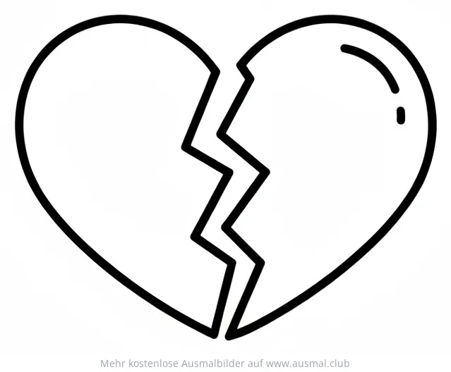 Gebrochenes Herz Ausmalbild