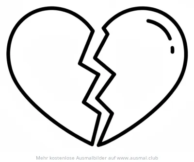 Gebrochenes Herz Ausmalbild