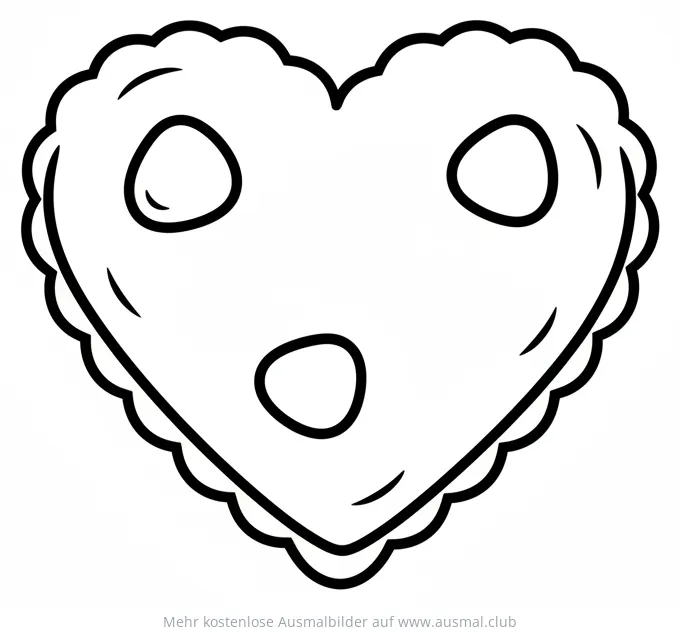 Keks in Herzform Ausmalbild