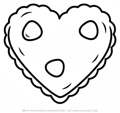 Keks in Herzform Ausmalbild
