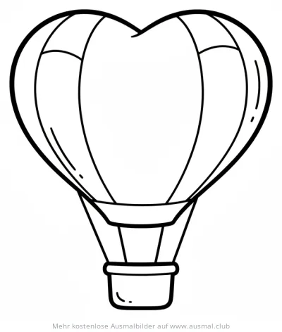 Herzförmiger Ballon Ausmalbild