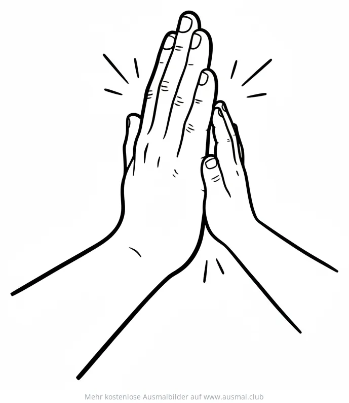 High Five Ausmalbild für Vatertag