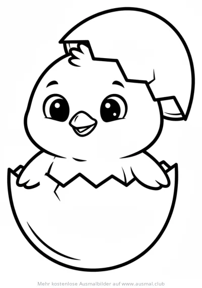 Küken schlüpft aus dem Ei Ausmalbild