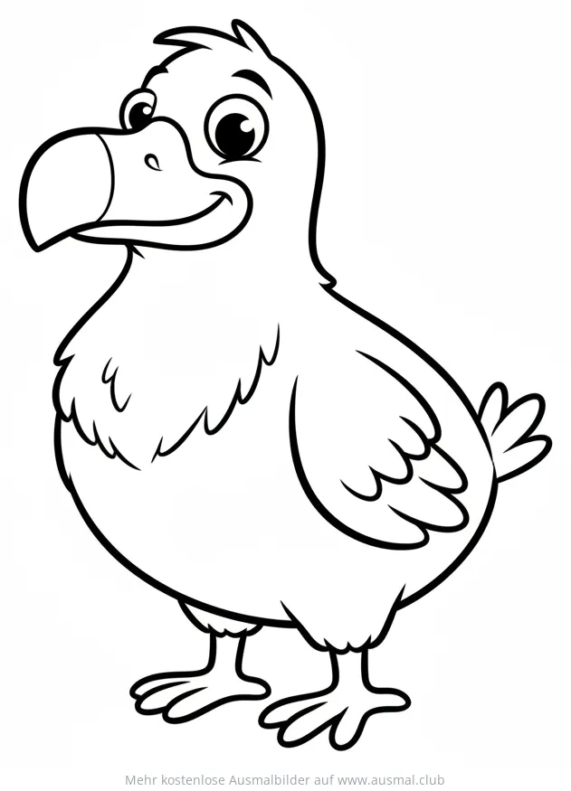 Freundlicher Dodo Vogel Ausmalbild