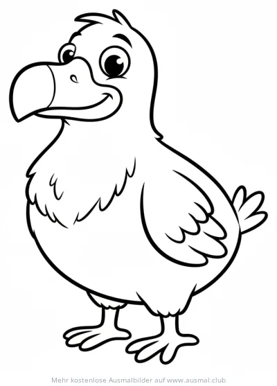 Freundlicher Dodo Vogel Ausmalbild