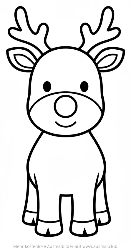 Freundliches Rentier Ausmalbild