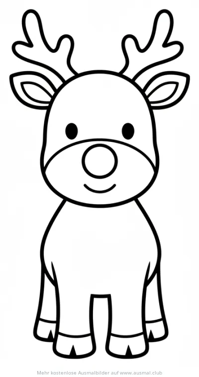 Freundliches Rentier Ausmalbild