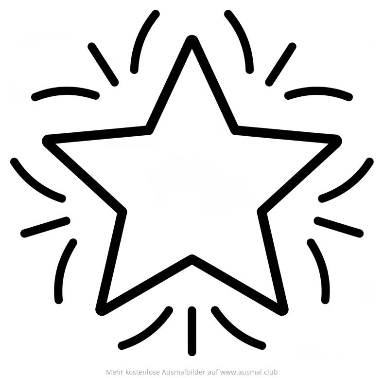 Stern Ausmalbild mit Strahlen