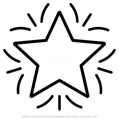Stern Ausmalbild mit Strahlen
